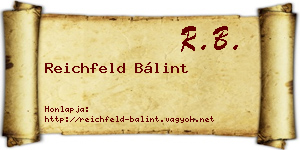 Reichfeld Bálint névjegykártya